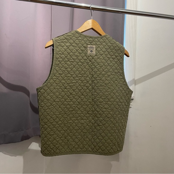 Chaps Olive Quilted Vest - Picture 8 of 9